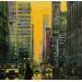 Painting Yellow sky  by Rochette Patrice | Painting Figurative Urban Oil