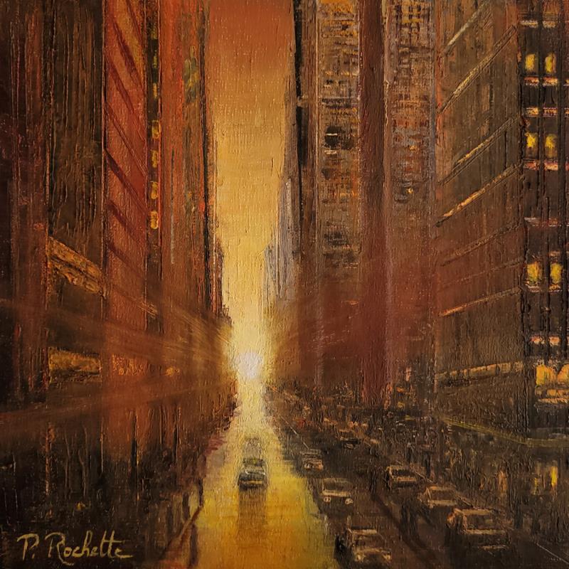 Peinture Sunset  par Rochette Patrice | Tableau Figuratif Urbain Huile