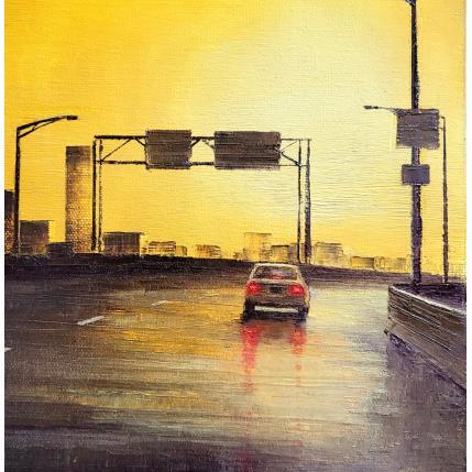 Painting Highway sun  by Rochette Patrice | Painting Figurative Oil Urban