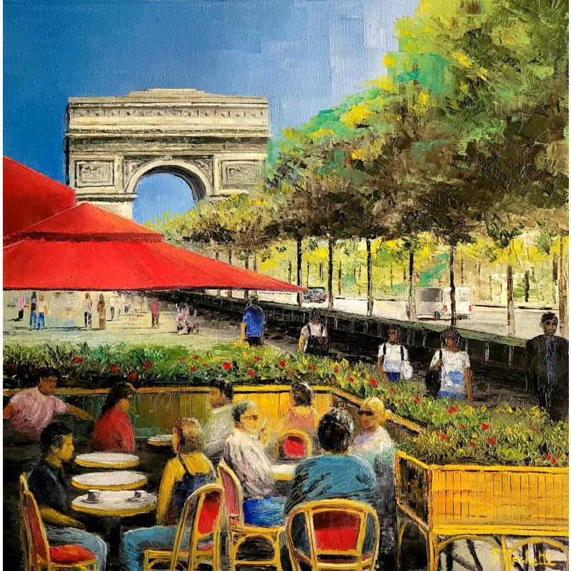Painting Un bel après-midi  by Rochette Patrice | Painting Figurative Urban Oil