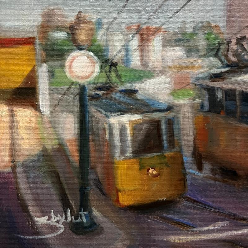 Painting Tramway by Zbylut Ludovic | Painting Figurative Architecture Oil