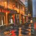 Painting Japanese night by Zbylut Ludovic | Painting Figurative Architecture Oil