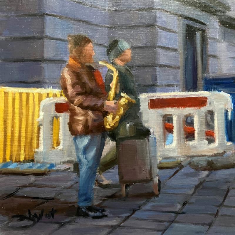 Peinture Musique de rue par Zbylut Ludovic | Tableau Figuratif Scènes de vie Huile