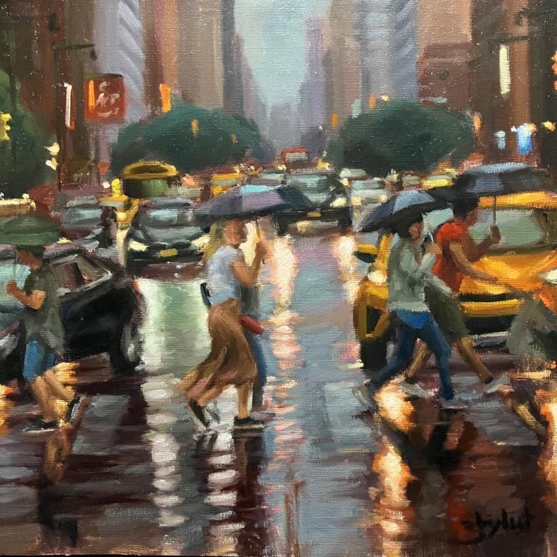 Painting Quand vient la pluie by Zbylut Ludovic | Painting Figurative Oil Architecture, Life style