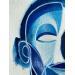 Painting -Focus bleu by Detovart | Painting Raw art Portrait Society Life style Gouache