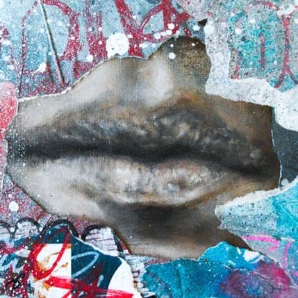 Peinture Lèvre étude n°3 par YG | Tableau Street Art Mixte Portraits