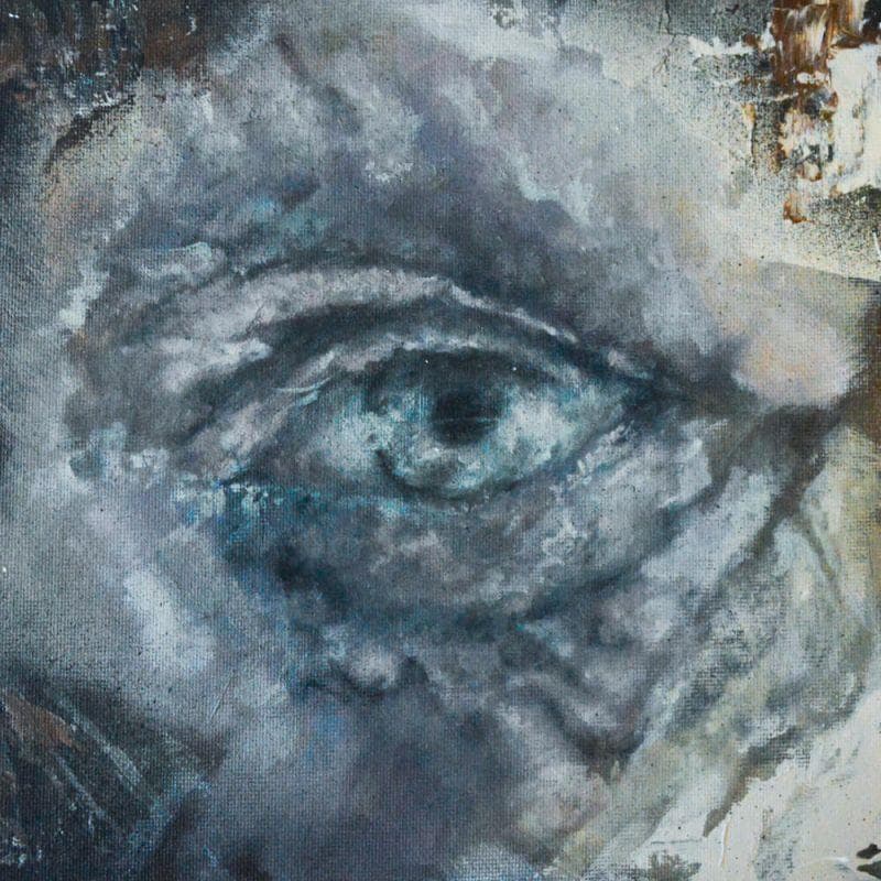 Peinture Old eye par YG | Tableau Street Art Mixte Portraits