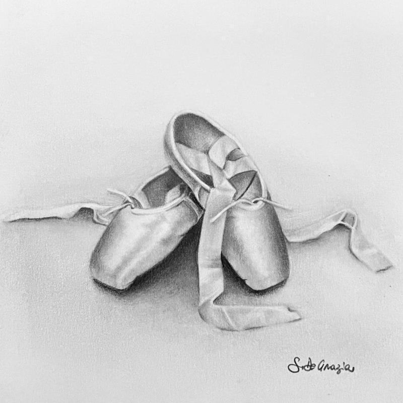Painting Caramelle by De Grazia Serena | Painting Figurative Life style Black & White Charcoal