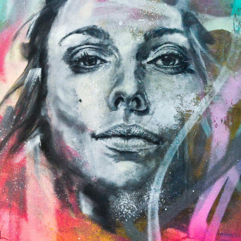 Painting Marie by YG | Painting Street art Mixed Portrait