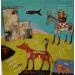 Gemälde 6 p.m. Apéro von Colin Sylvie | Gemälde Art brut Tiere Acryl Collage Pastell
