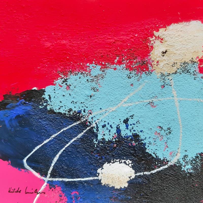 Peinture abstract blue A26 par Wilms Hilde | Tableau Abstrait Carton, Collage Minimaliste