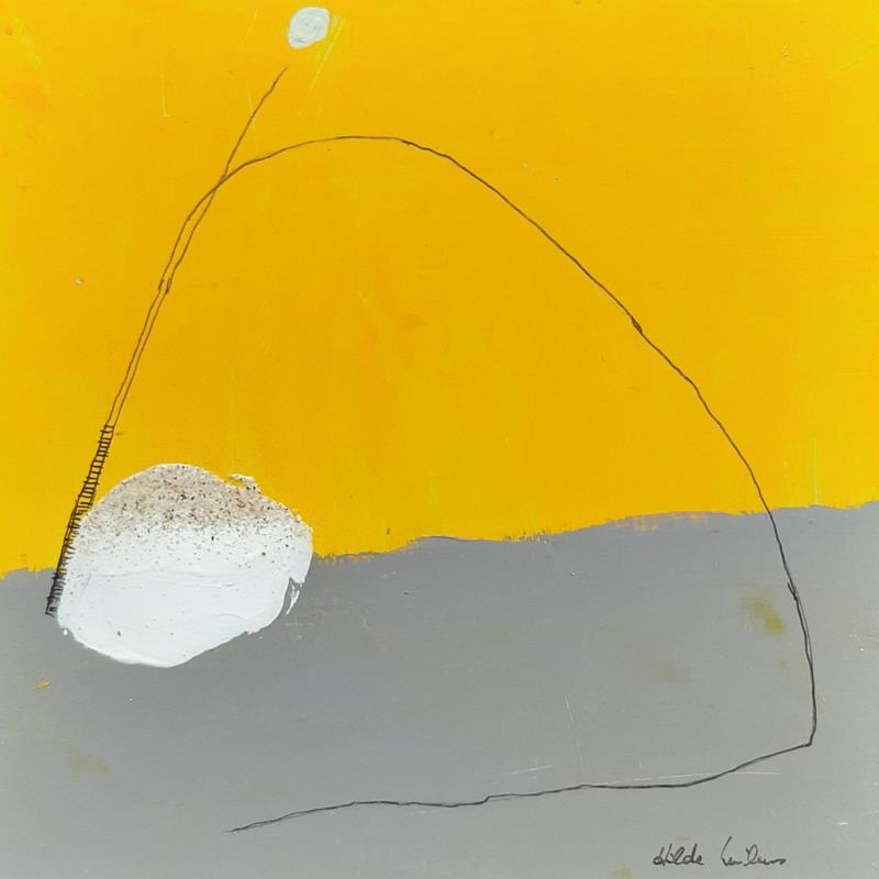 Painting abstract yellow A 29 by Wilms Hilde | Painting Abstract Mixed Minimalist