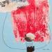 Gemälde abstract red B 35 von Wilms Hilde | Gemälde Abstrakt Minimalistisch Pappe Collage