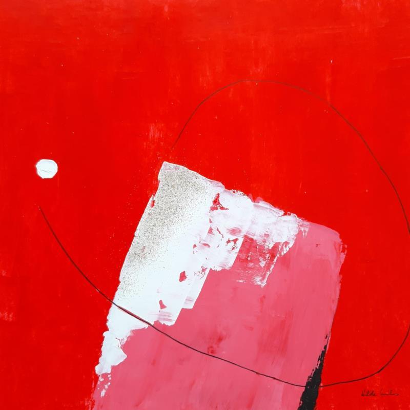 Painting abstract red C 22 by Wilms Hilde | Painting Abstract Cardboard, Gluing Minimalist
