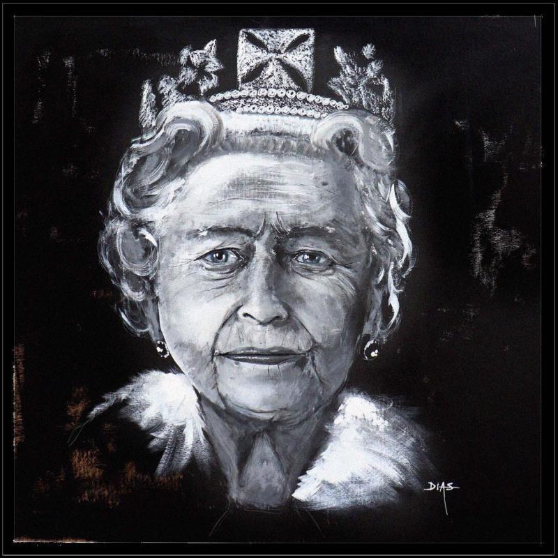 Painting Elizabeth II  by Dias | Painting Figurative Ink Pop icons