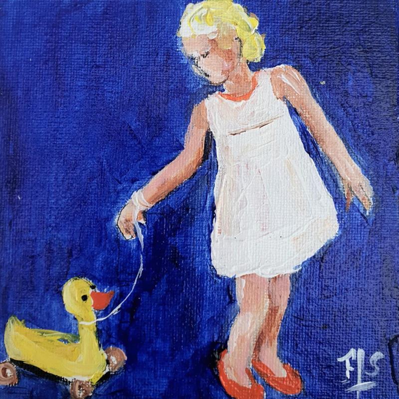 Painting Canard à la traine by Soizeau Françoise | Painting Figurative Acrylic Life style