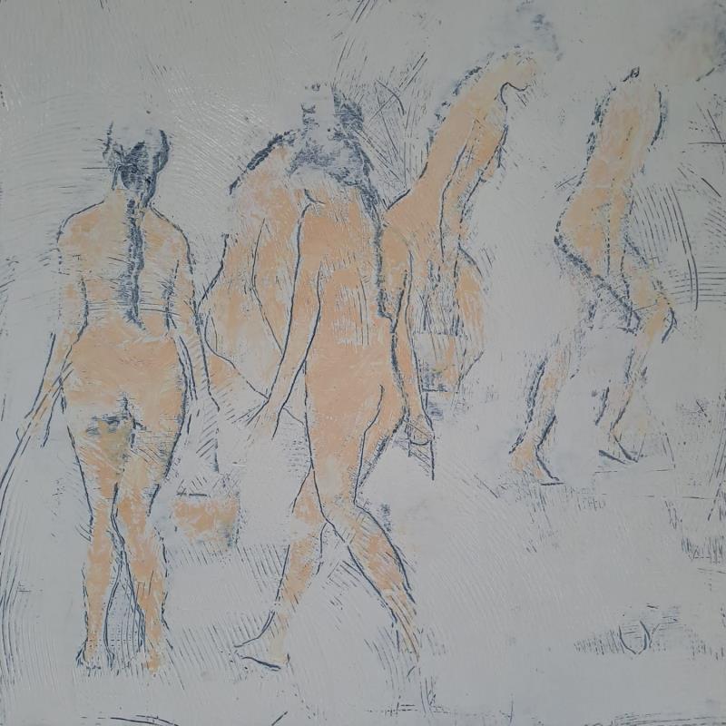 Painting Le retour du puits by Malfreyt Corinne | Painting Figurative Oil Life style, Nude