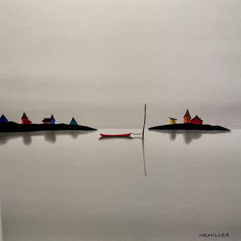 Painting Calling all Calm by Miller Natasha | Painting Figurative Acrylic Landscapes, Minimalist