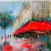 Painting St Germain des Près  by Solveiga | Painting Figurative Acrylic