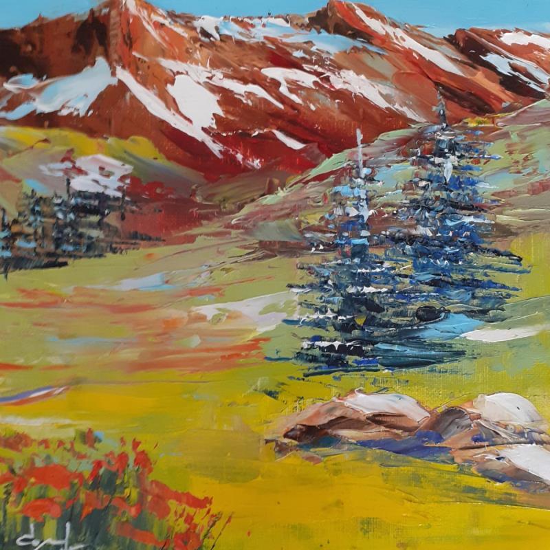 Peinture Alpes colorées par Degabriel Véronique | Tableau Figuratif Paysages Nature Huile