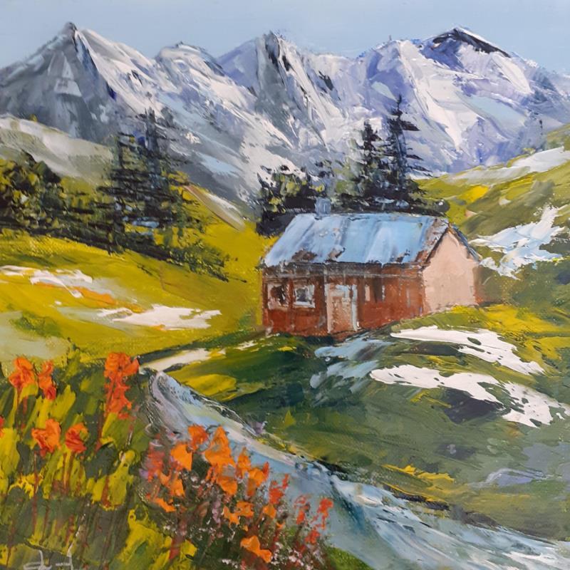 Painting Fonte des neiges by Degabriel Véronique | Painting Figurative Landscapes Nature Oil