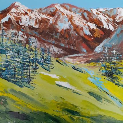 Painting Montagne rousse by Degabriel Véronique | Painting Figurative Oil Landscapes