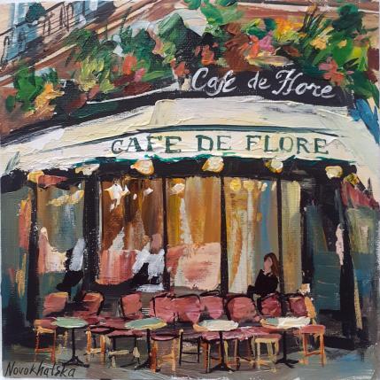 Painting Café de Flore  by Novokhatska Olga | Painting Figurative Oil Pop icons, Urban