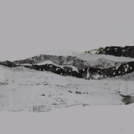 Painting #21 from the series The Land Seems Inhabited to Them  by Sousa de Sousa Bárbara | Painting Abstract Gluing Black & White, Landscapes, Minimalist