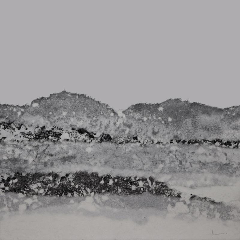 Painting #24 from the series The Land Seems Inhabited to Them by Sousa de Sousa Bárbara | Painting Abstract Gluing Black & White, Landscapes, Minimalist