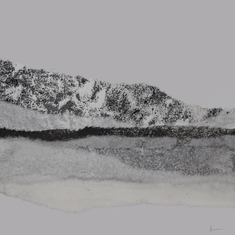 Painting #25 from the series The Land Seems Inhabited to Them by Sousa de Sousa Bárbara | Painting Abstract Gluing Black & White, Landscapes, Minimalist