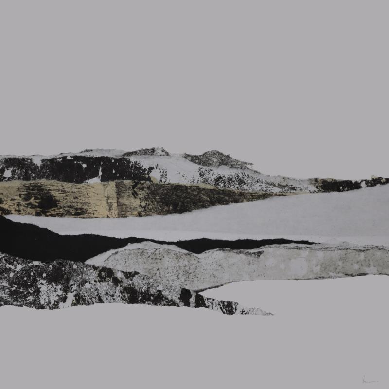 Painting #27 from the series The Land Seems Inhabited to Them by Sousa de Sousa Bárbara | Painting Abstract Gluing Black & White, Landscapes, Minimalist, Pop icons
