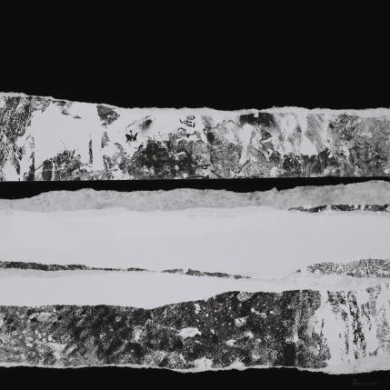 Painting #12 from the series The Land Seems Inhabited to Them  by Sousa de Sousa Bárbara | Painting Abstract Gluing Black & White, Landscapes, Minimalist