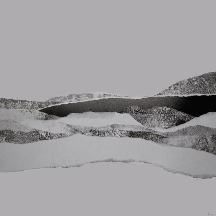 Painting #36 from the series The Land Seems Inhabited to Them by Sousa de Sousa Bárbara | Painting Abstract Gluing Black & White, Landscapes, Minimalist