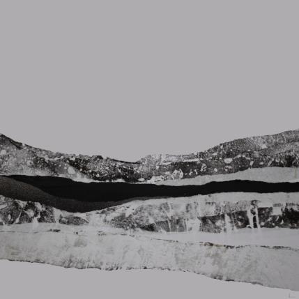 Peinture #37 from the series The Land Seems Inhabited to Them par Sousa de Sousa Bárbara | Tableau Abstrait Collage minimaliste, noir & blanc, Paysages