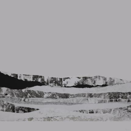 Painting #39 from the series The Land Seems Inhabited to Them by Sousa de Sousa Bárbara | Painting Abstract Gluing Black & White, Landscapes, Minimalist