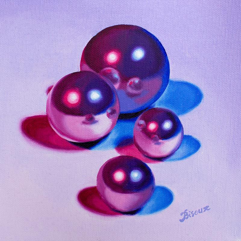 Painting Sky spheres by Bisoux Morgan | Painting Figurative Still-life Oil