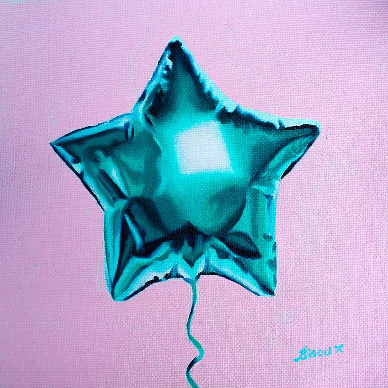 Painting Star balloon by Bisoux Morgan | Painting Figurative Still-life Oil