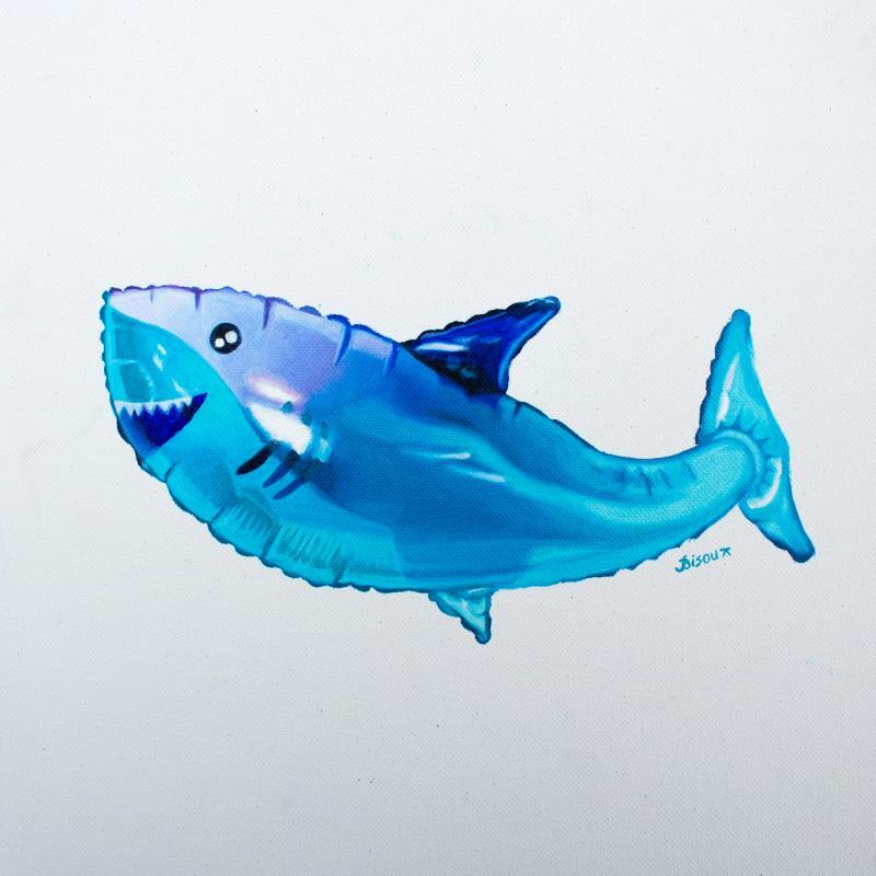 Peinture Shark Balloon l par Bisoux Morgan | Tableau Figuratif Natures mortes Huile