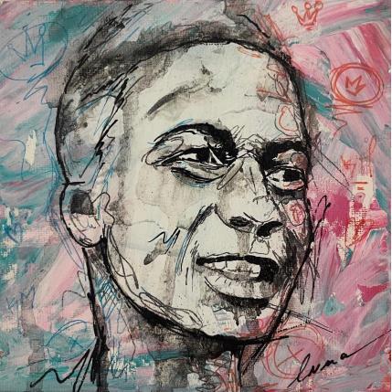 Painting Kylian Mbappe by Luma | Painting Pop-art Acrylic, Graffiti Pop icons, Portrait