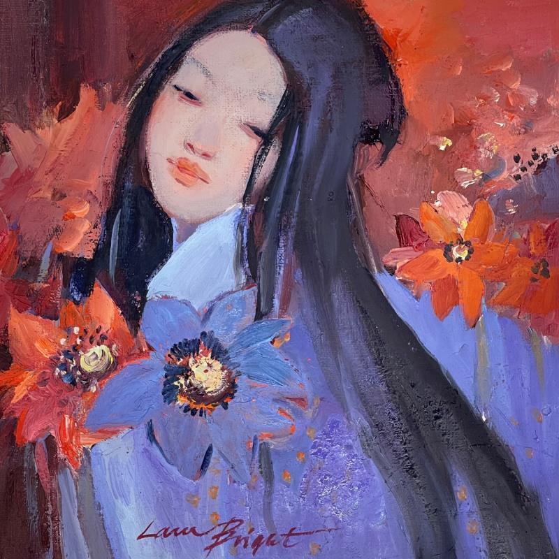 Painting Blue kimono by Bright Lana  | Painting Figurative Oil Portrait
