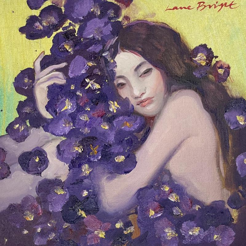 Painting Violet rain by Bright Lana  | Painting Figurative Oil Portrait
