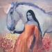 Gemälde Walk with horse von Bright Lana  | Gemälde Figurativ Porträt Öl
