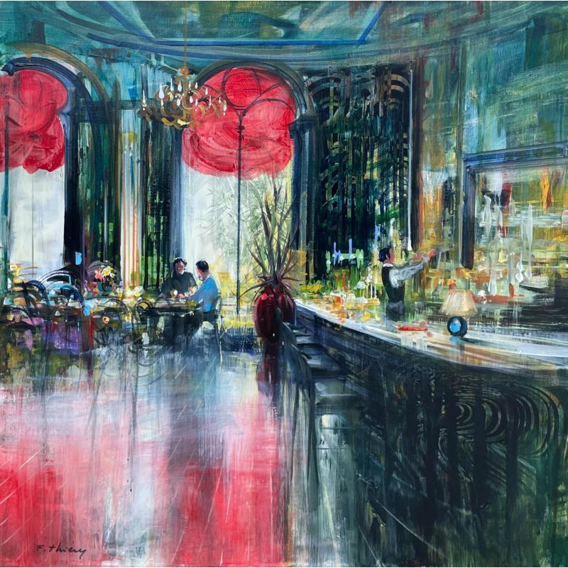 Painting Les premiers clients by Frédéric Thiery | Painting Figurative Acrylic Life style