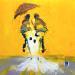 Peinture Sous ton Parapluie par Raffin Christian | Tableau Figuratif Scènes de vie Huile Acrylique