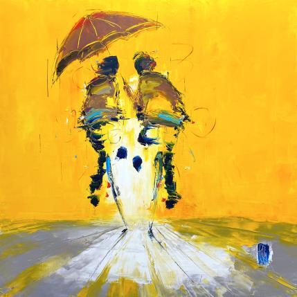Painting Sous ton Parapluie by Raffin Christian | Painting Figurative Acrylic, Oil Life style