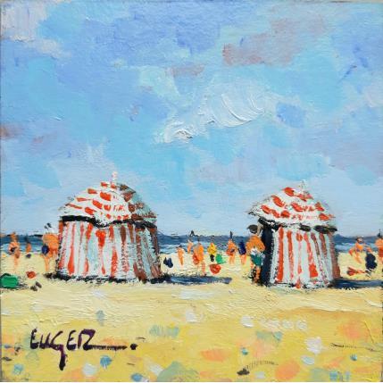 Painting ETE A TROUVILLE by Euger | Painting Figurative Oil Landscapes, Life style, Marine