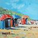 Painting LA PLAGE A DEAUVILLE by Euger | Painting Figurative Landscapes Marine Life style Oil