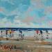 Painting BASSE MER A CABOURG by Euger | Painting Figurative Landscapes Marine Life style Oil