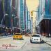 Painting NEW YORK, 6E AVENUE by Euger | Painting Figurative Urban Life style Oil
