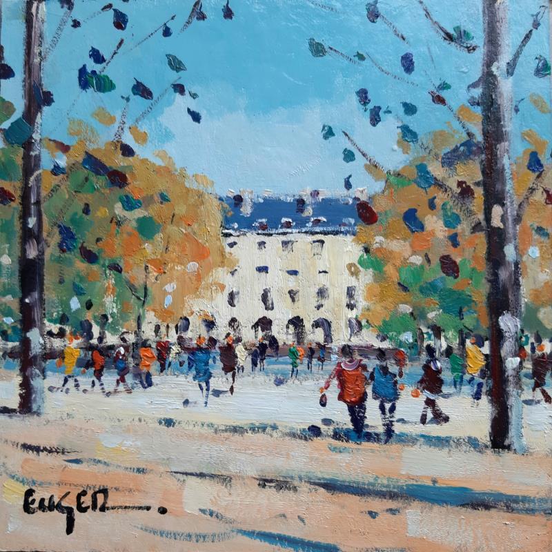 Painting JARDINS DES TUILERIES A PARIS by Euger | Painting Figurative Landscapes Urban Life style Oil